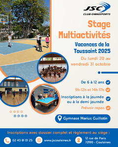 Stage Multiactivités Vacances de la Toussaint 2025