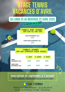 Stage tennis avril 26