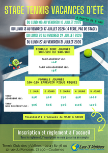 Stage tennis été 26